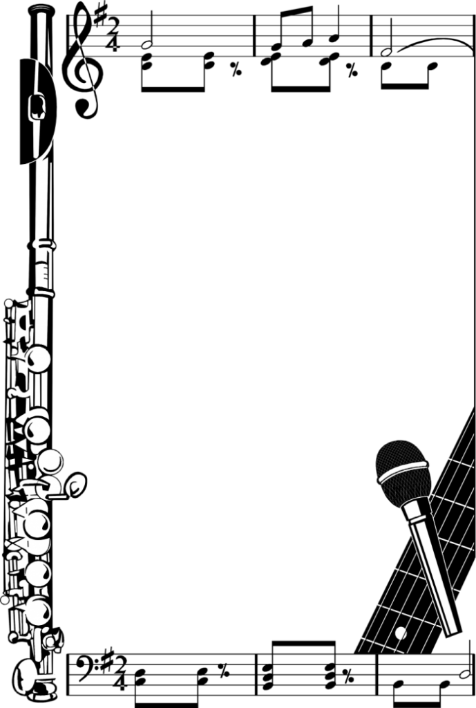 689x1024 Music Notes Borders Png Illustration Of A Frame Clipart Black