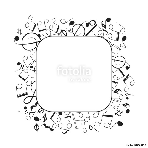 500x500 Musical Note And Clef Frame Music Border Orchestra Background
