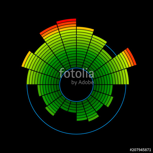 500x500 Circle Music Equalizer Vector Colorful Illustration Stock Image
