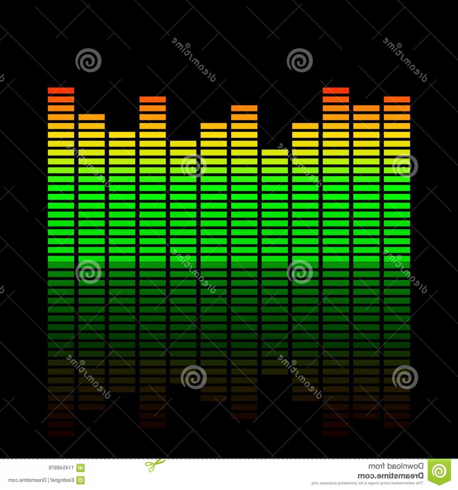 1560x1668 Music Equalizer Isolated Black Background Vector Colorful I