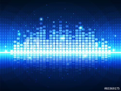 500x375 Blue Music Equalizer Vector Background