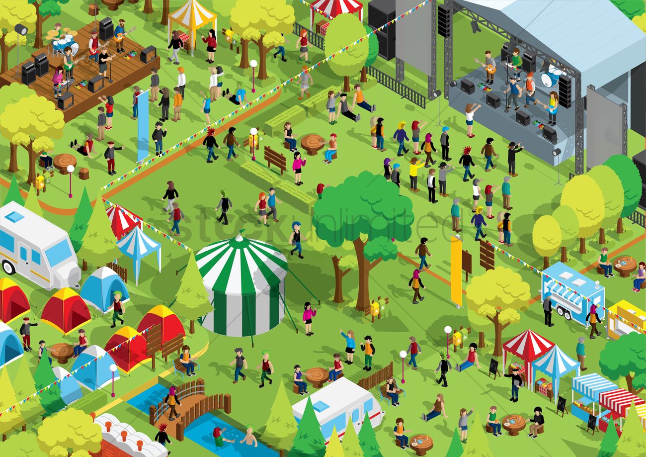Green Music Festival Vector Image 1300x919 Green Music Festival Vector Image