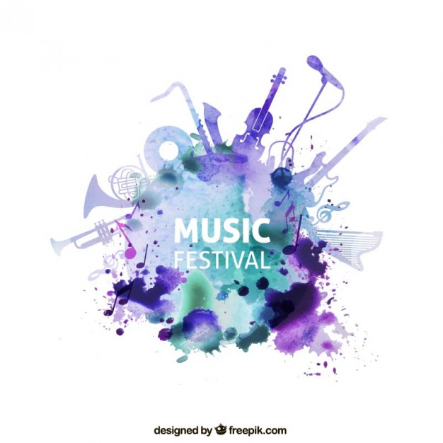 Music Festival In Watercolor Style Vector Premium Download 626x626 Music Festival In Watercolor Style Vector Premium Download