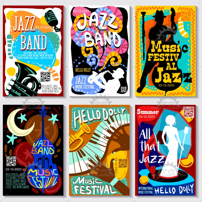 Open Air Jazz Music Festival Vector Poster Design Bundle 690x690 Open Air Jazz Music Festival Vector Poster Design Bundle