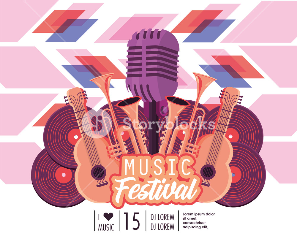 Acoustic Guitars With Trumpets And Microphone To Music Festival 1000x842 Acoustic Guitars With Trumpets And Microphone To Music Festival