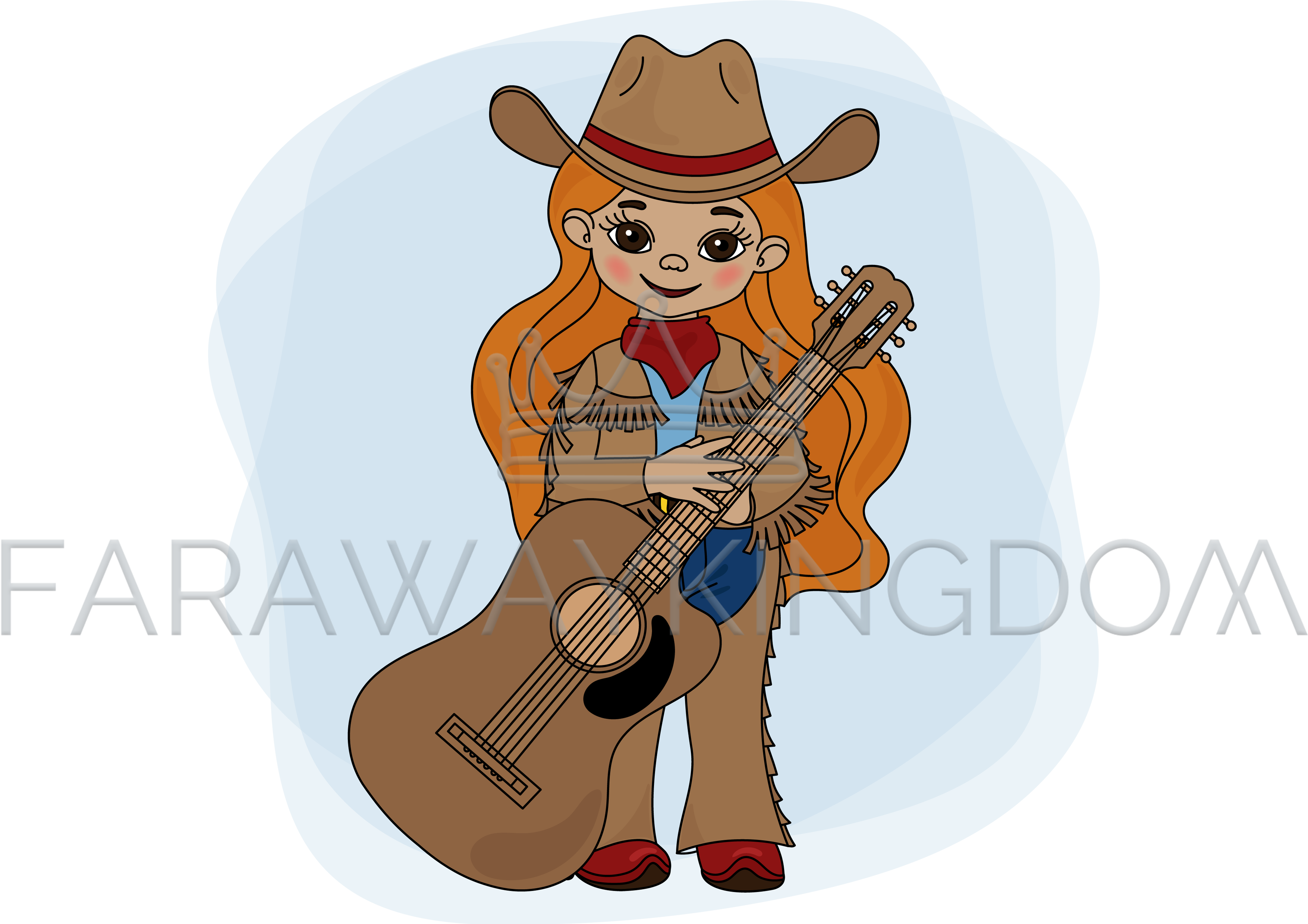 Guitar Player Cowgirl Music Festival Vector Illustration Set 3508x2480 Guitar Player Cowgirl Music Festival Vector Illustration Set