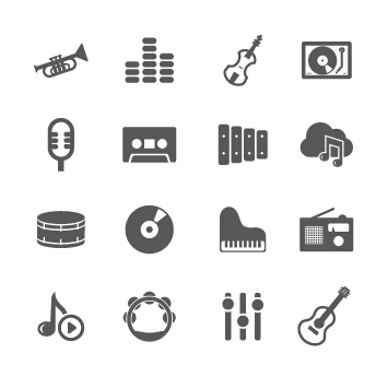 Gray Music Icons Vector Material Free Download 344x356 Gray Music Icons Vector Material Free Download
