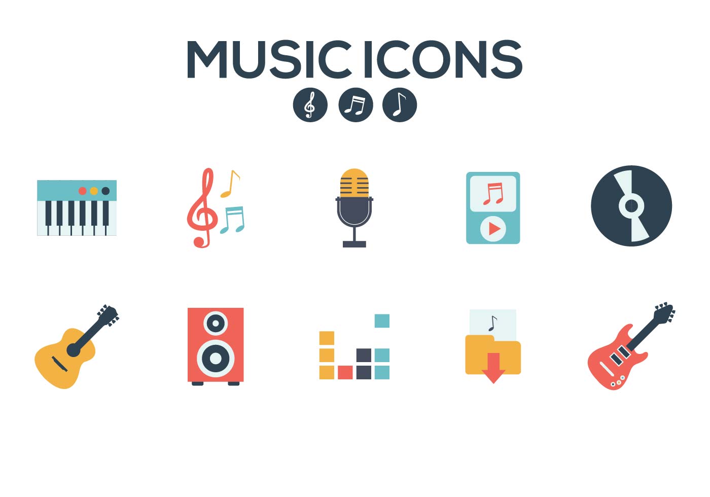 Music Icons Vector 1400x980 Music Icons Vector
