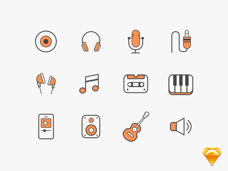 Music Vector Sketchapp Icons 800x600 Music Vector Sketchapp Icons