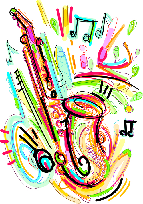 500x711 Hand Drawn Colored Musical Instruments Vector Free Download