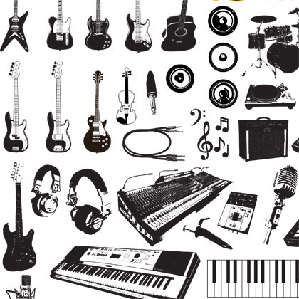 420x420 Music Instruments Vector Graphics Free Vector In Adobe Illustrator