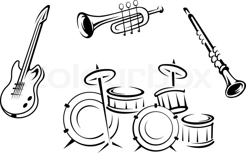 800x499 Set Of Musical Instruments Stock Vector Colourbox