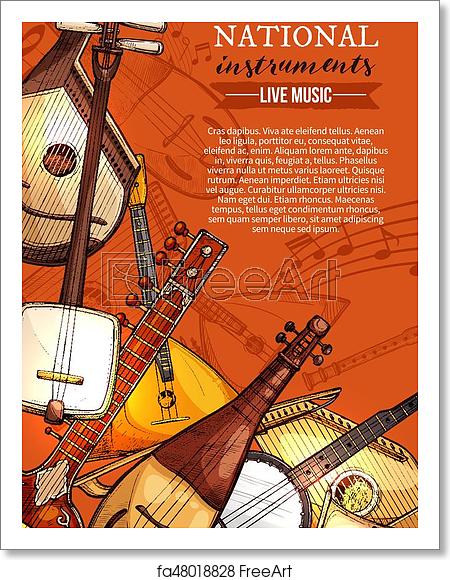 450x580 Free Art Print Of Music Festival National Instruments Vector