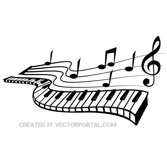 660x660 Keyboard And Music Notes Vector