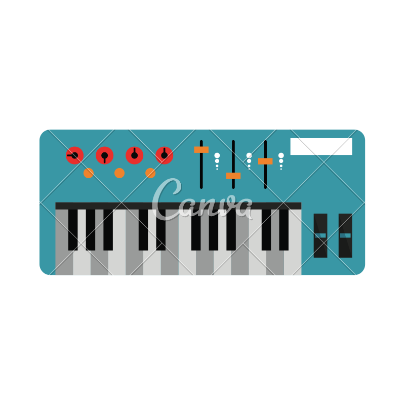 800x800 Music Keyboard Isolated Vector