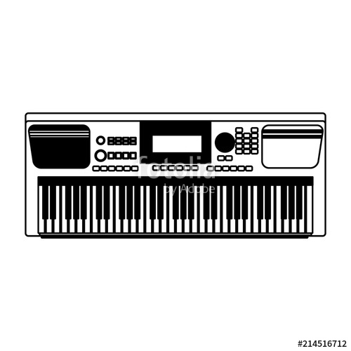 500x500 Music Modern Keyboard Vector Illustration Graphic Design Stock