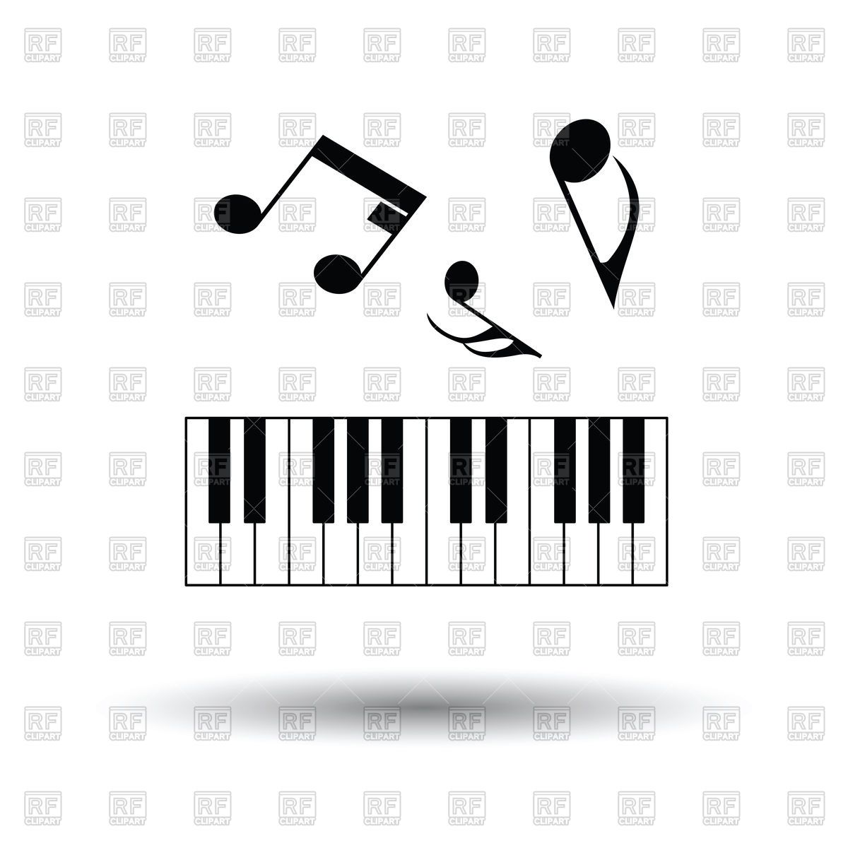 1200x1200 Piano Keyboard Icon With Shadow Design Vector Image Of Music