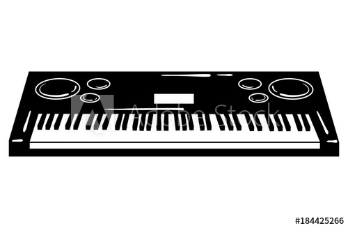 500x327 Vector Illustration Of A Synthesizer Keyboard Musical Instrument