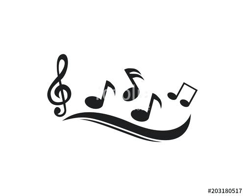 500x400 Music Note Vector Icon Logo Template Stock Music Note Vector Icon