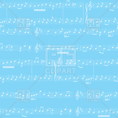 400x400 Light Blue Seamless Pattern With Music Notes Vector Image