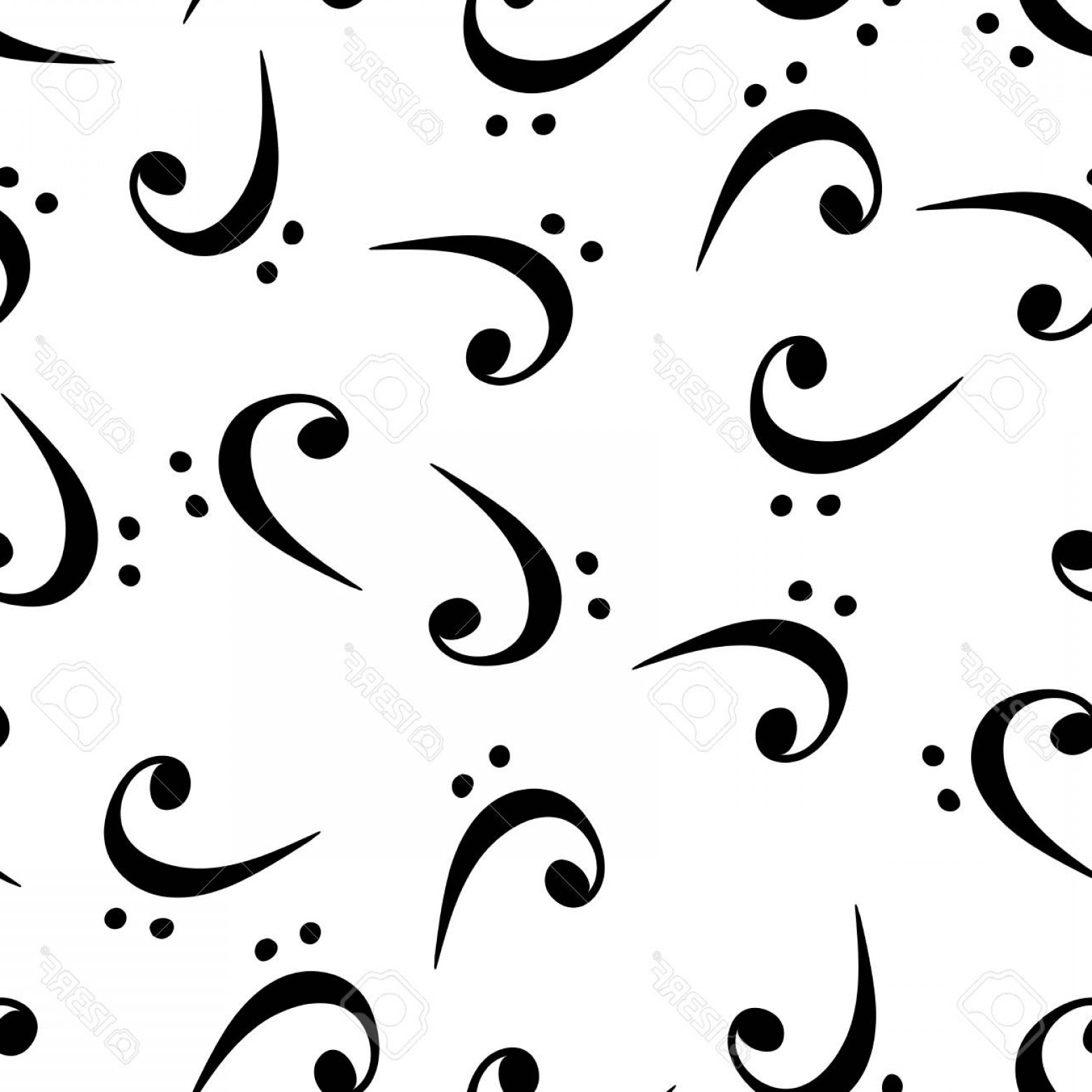 1560x1560 Photostock Vector Bass Clef Seamless Pattern Background Musical