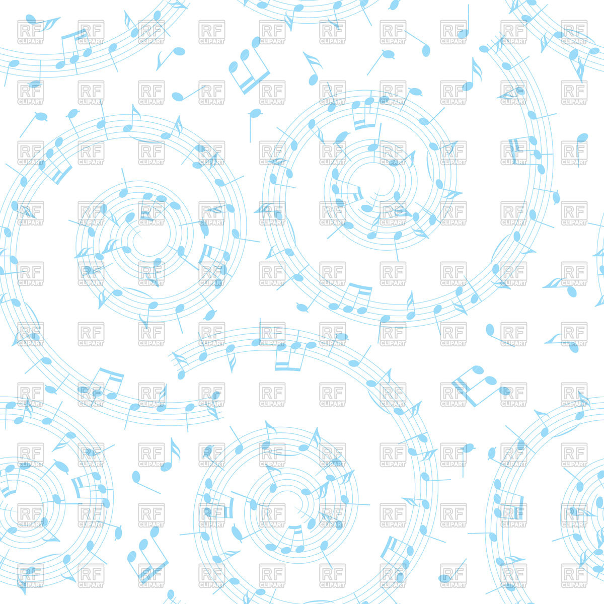 1200x1200 Blue Musical Seamless Pattern With Music Notes Vector Image