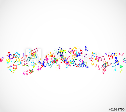 Colorful Music Notes Background Vector 500x445 Colorful Music Notes Background Vector