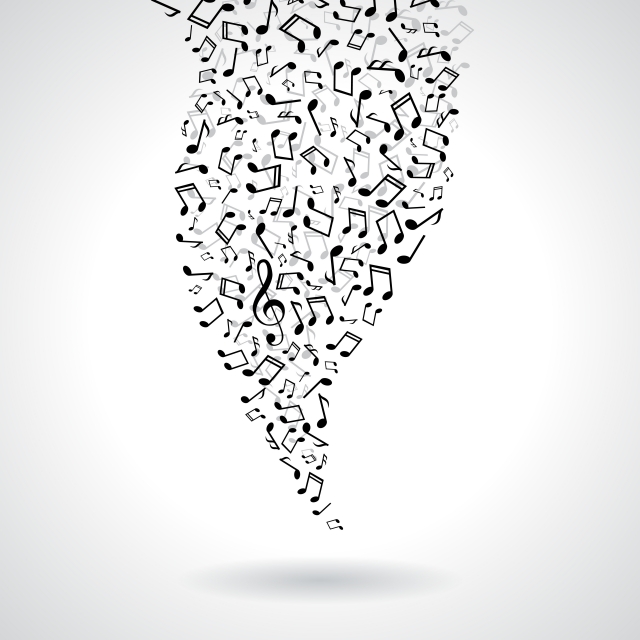 Music Illustration With Falling Notes On White Background Vector 640x640 Music Illustration With Falling Notes On White Background Vector