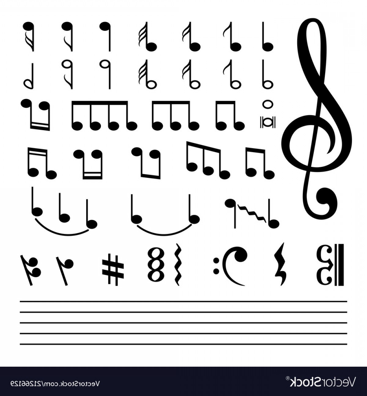 Music Notes Isolated On White Background Vector Catchsplace 1200x1296 Music Notes Isolated On White Background Vector Catchsplace