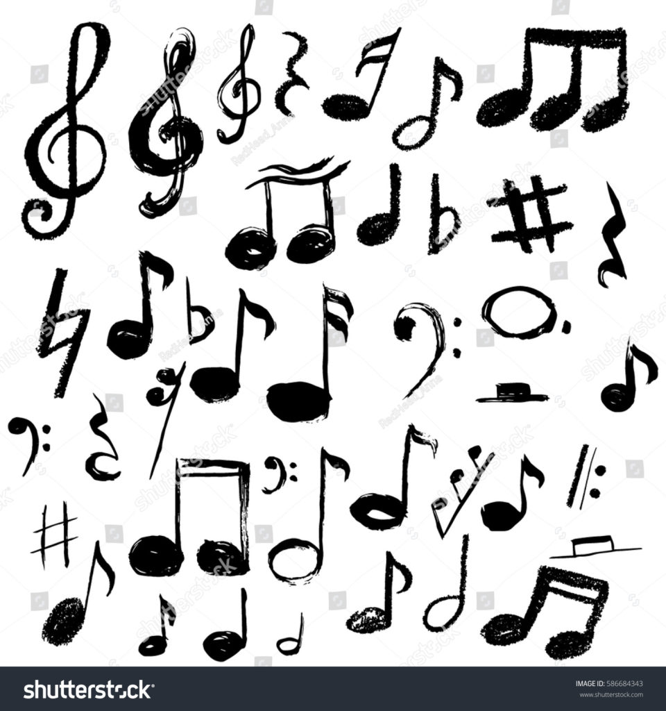 Coloring Music Notes Vector Illustration Grunge Stylehand Stock 960x1024 Coloring Music Notes Vector Illustration Grunge Stylehand Stock