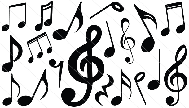 Music Notes Silhouette Vector Free 610x350 Music Notes Silhouette Vector Free