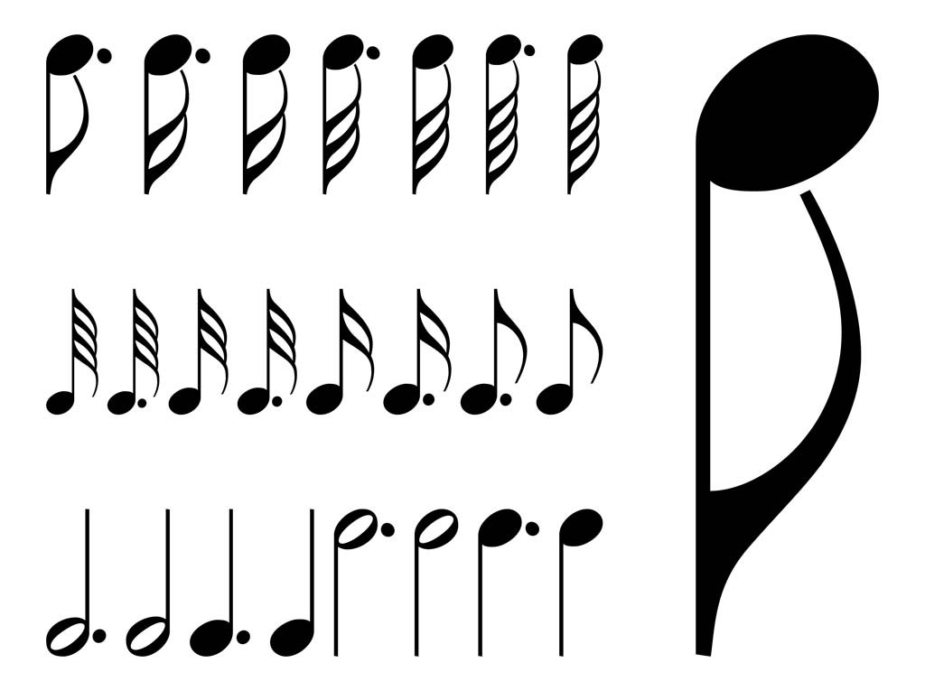 Musical Notes Set Vector Art Graphics 1024x765 Musical Notes Set Vector Art Graphics