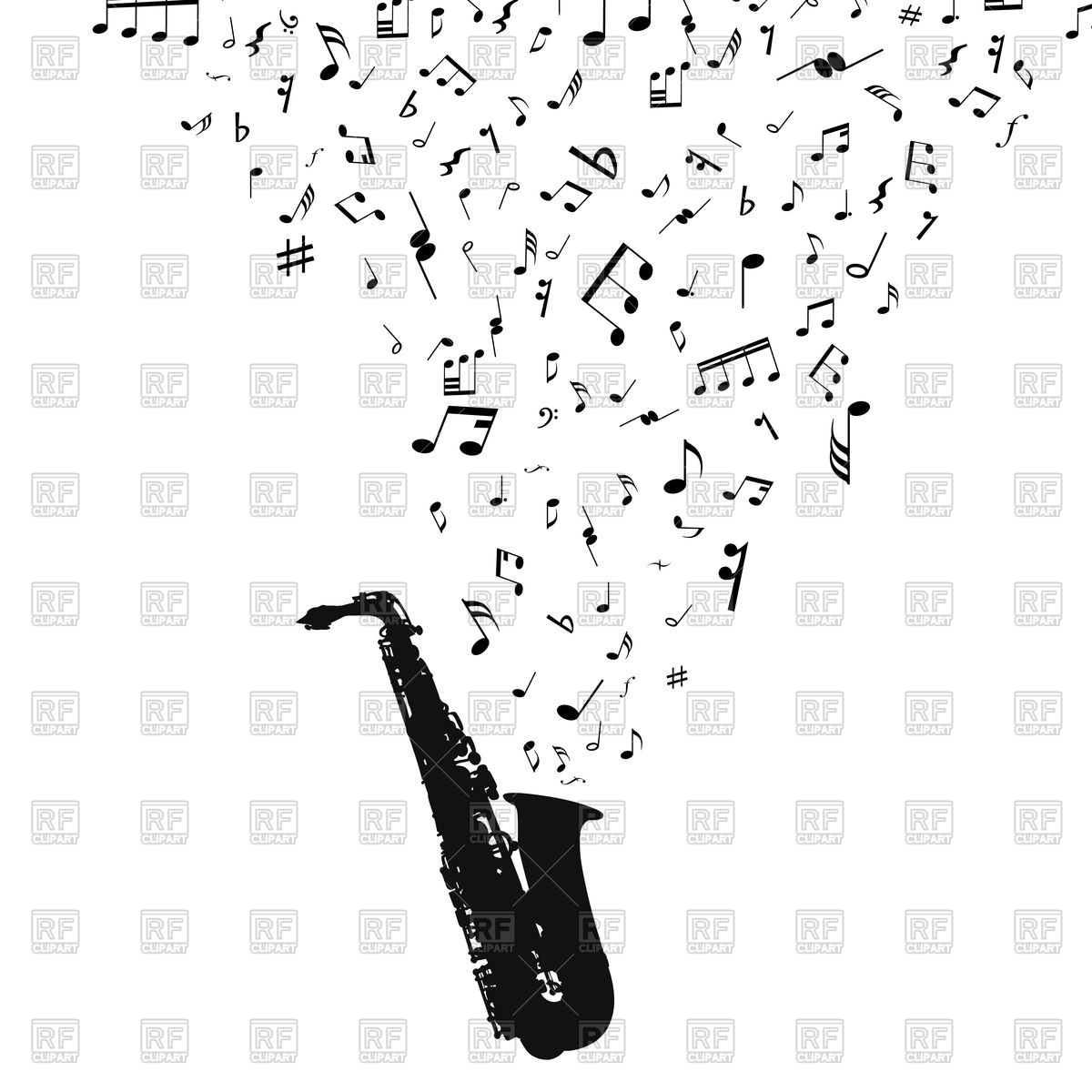 Saxophone With Musical Notes Vector Image Of Signs, Symbols, Maps 1200x1200 Saxophone With Musical Notes Vector Image Of Signs, Symbols, Maps