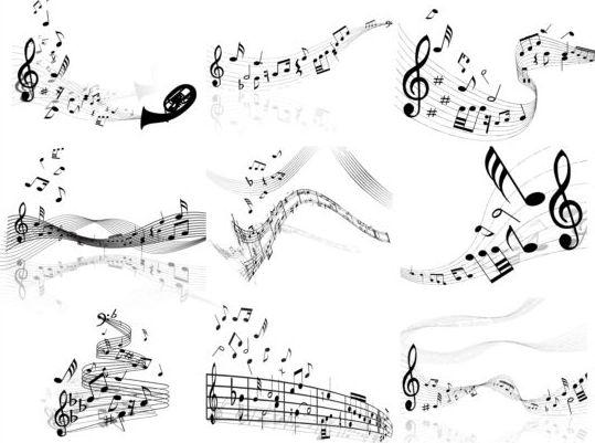 539x401 Abstract Music Notes Vector Material Free Download