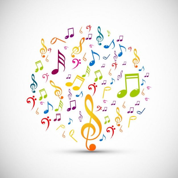 626x626 Circle Made With Colorful Music Notes Vector Free Download