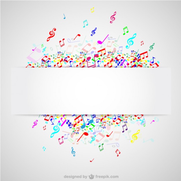 626x626 Colorful Music Notes Background Free Vec
