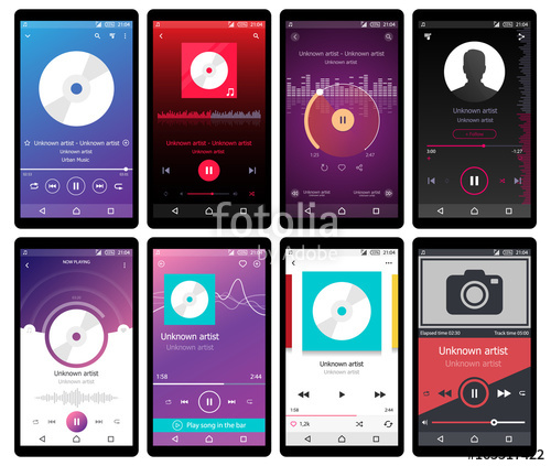 Music Player Interface On Mobile Phone Vector Illustration Stock 500x423 Music Player Interface On Mobile Phone Vector Illustration Stock