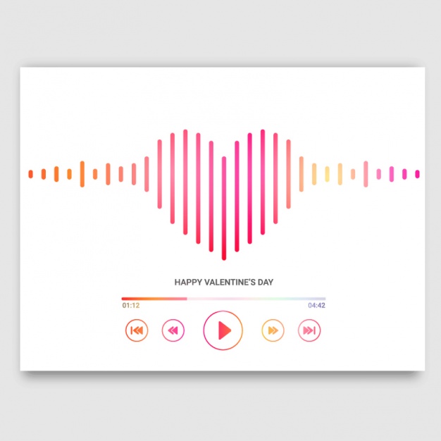 Valentine's Card With Heart Shaped Music Player Vector Premium 626x626 Valentine's Card With Heart Shaped Music Player Vector Premium