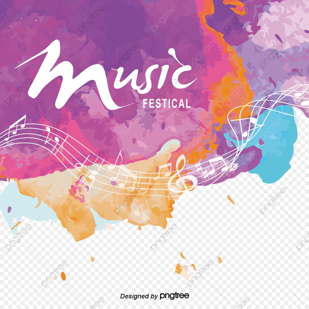 1200x1200 Colorful Background Music Festival Poster, Vector Png, Colorful