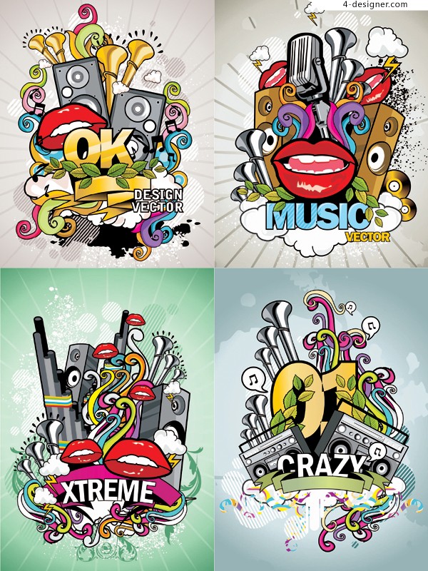 600x800 Designer Fashionable Music Poster Vector Material