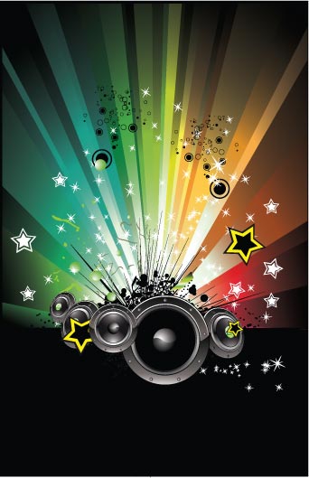 342x529 Abstract Music Posters Vectors