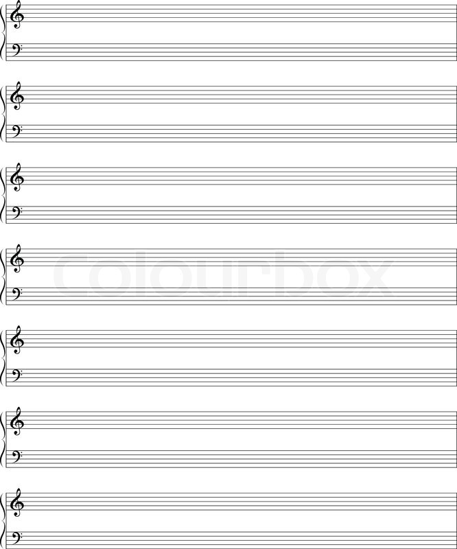 666x800 Music Staff Isolated On White Stock Vector Colourbox
