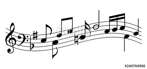 500x235 Music Staff And Notes Vector Icon Stock Image And Royalty Free