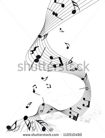 360x470 Musical Design Elements From Music Staff With Treble Clef