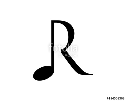 Simple Note Music Symbol Initial Letter R Vector Stock Image 500x400 Simple Note Music Symbol Initial Letter R Vector Stock Image