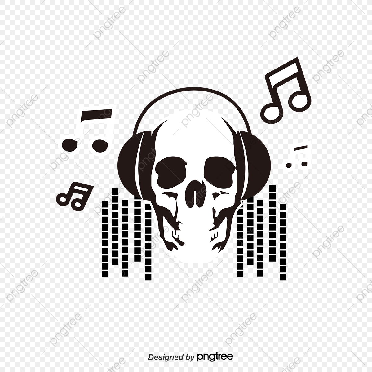 1200x1200 Steampunk Skull Listening To Music, Skull Vector, Music Vector