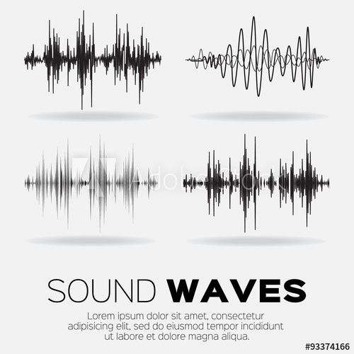 500x500 Vector Music Sound Waves Set Audio Sound Equalizer Technology