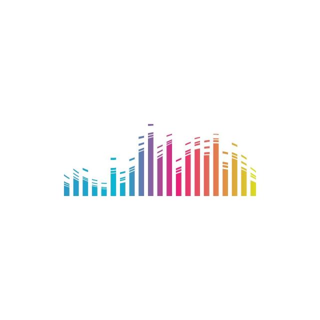 640x640 Colorful Music Bars Visualization Graphic Design Template, Music