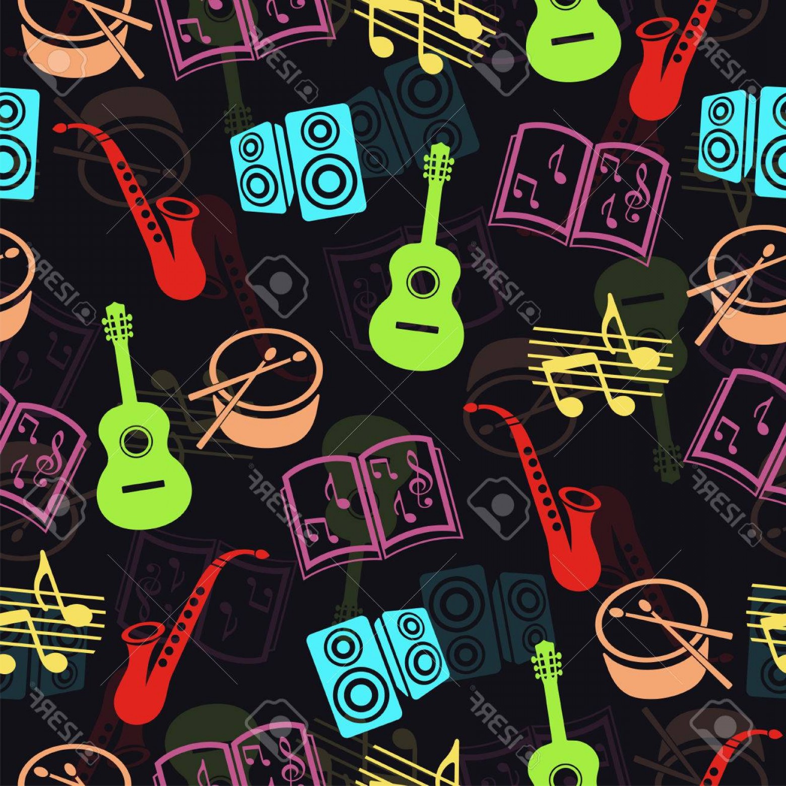 1560x1560 Photostock Vector Musical Vector Background Music Accessories