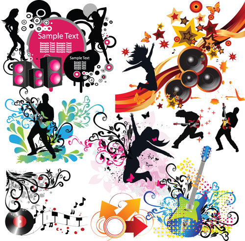 500x493 Stylish Music Illustration Vector Graphic Free Download